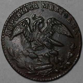 1833 Ngc Au 55 Mexico Copper 1/4 Real (ngc Pop 1/3) Rare Grade Coin photo