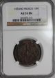 1833 Ngc Au 55 Mexico Copper 1/4 Real (ngc Pop 1/3) Rare Grade Coin Mexico photo 2