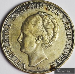 Netherlands Km 195 1931 2 1/2 Gulden Rare High - Grade 2 1/2 Gulden photo