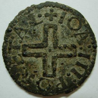 1500 ' S Malacca Portuguese Ioa Tin Coin Bb007 photo