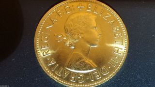 Gold 24 K Coin British Old One Penny,  Ms Very Rare photo