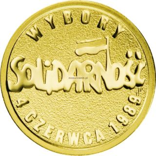 Poland 25 Pln 2009 Gold Coin Polish Road To Freedom Elections 1989 Solidarity photo