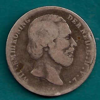 1857 Netherlands 1/2 Gulden.  9450 Silver / Net.  1519 Oz.  Asw William Iii Coin photo
