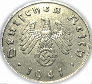Germany - German 3rd Reich - German 1941a 10 Reichspfennig - Real Ww2 Coin photo
