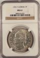French Indochina 1931 1 Paistre Silver - Ngc Ms61 - Brilliant White China photo 1