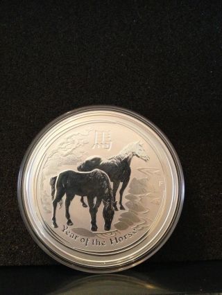 2014 2oz.  Australian Year Of The Horse.  999 Fine Silver Coin photo