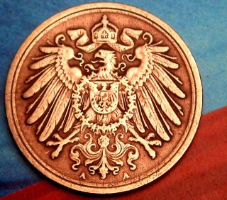 X - Rare 1915 - A German Empire Reich 1 Pfennig Copper Germany Coin Antique Ww1 Era photo