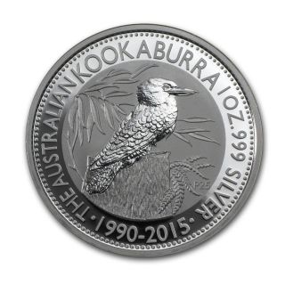 2015.  999 Silver Kookaburra 1 Ounce 25 Year Anniversary $9.  99 photo