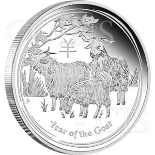 Australia 2015 1$ Lunar Series Ii Goat 1oz Proof Silver Coin photo