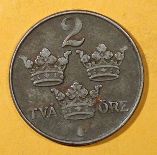 Sweden Iron Gustaf V 1948 2 Ore.  Km 811 World War Ii Issues photo