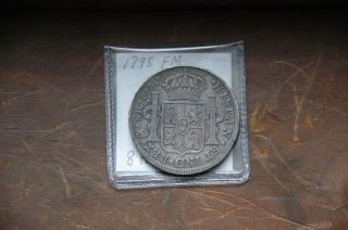 1795 8 Reales - Large Silver Colonial Coin photo