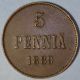 Finland 5 Pennia 1889 Extremely Fine,  Copper Coin Key Date Europe photo 1