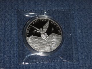2012 Mexico Silver Libertad Proof Coin - Perfect (1oz) Una Onza Plata Pura - photo