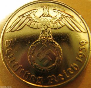 Nazi German 5 Reichspfennig 1939 - A Coin Third Reich Eagle Swastika Wwii photo