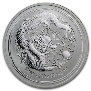Wow 2012 Pure.  999 Silver 1/2 Z Year Of The Dragon Perth $9.  99 photo
