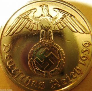 Nazi German 10 Reichspfennig 1939 - E Coin Third Reich Eagle Swastika Wwii photo