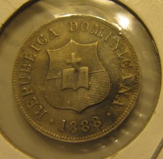 1888 Dominican Republic 2 1/2 Centavos Exc Detail photo