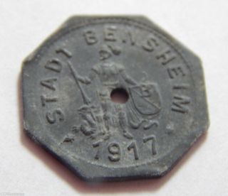 1917 Bensheim Germany Notgeld 5 Pfennig Emergency Money Coin photo
