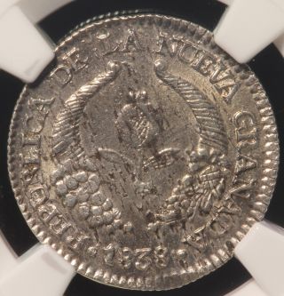 Colombia,  Real.  1838 Rs.  Bogota.  Km 91.  1.  Ngc Au Details Bent. photo