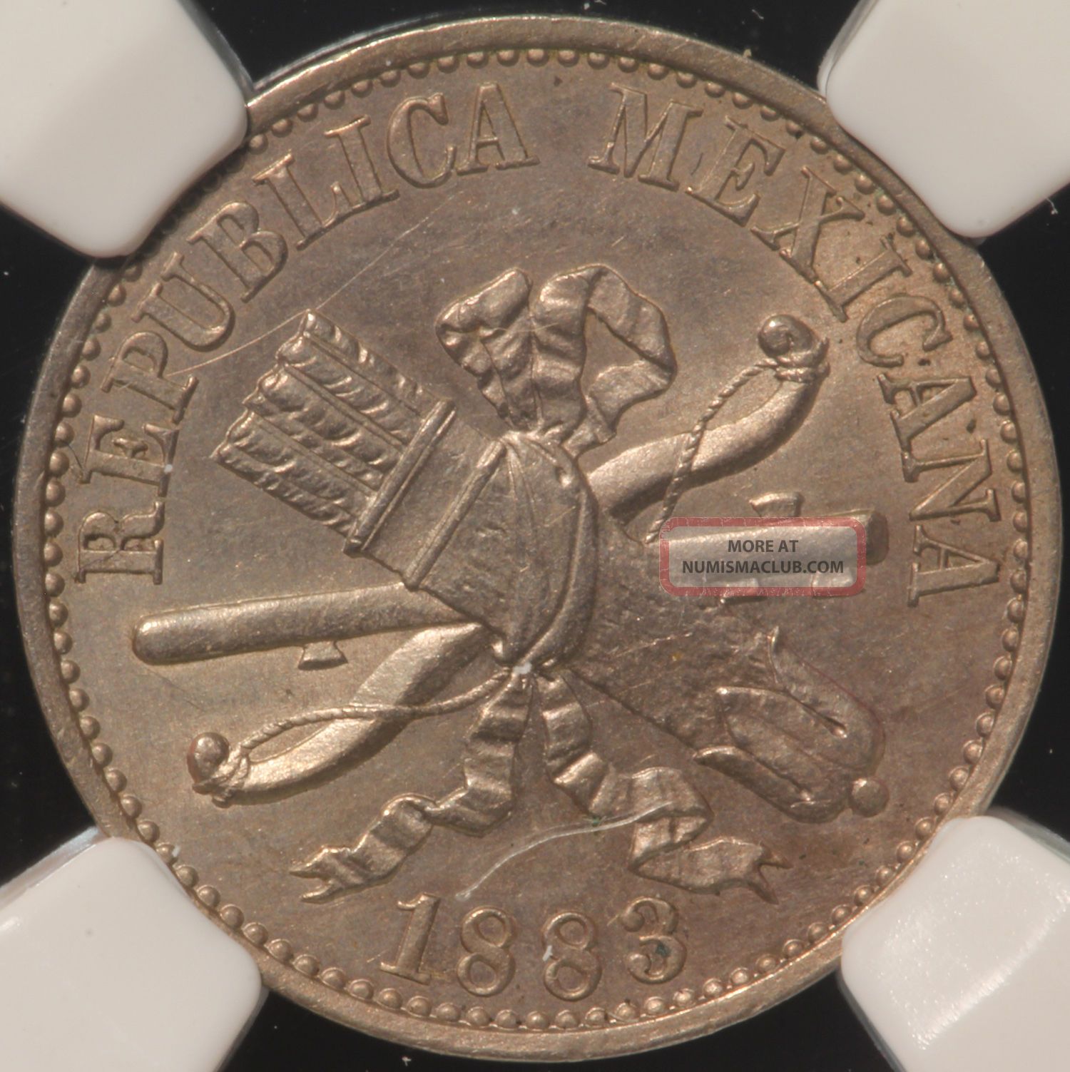 Mexico. 5 Centavos, 1883. Ngc Ms 63. Km 399.