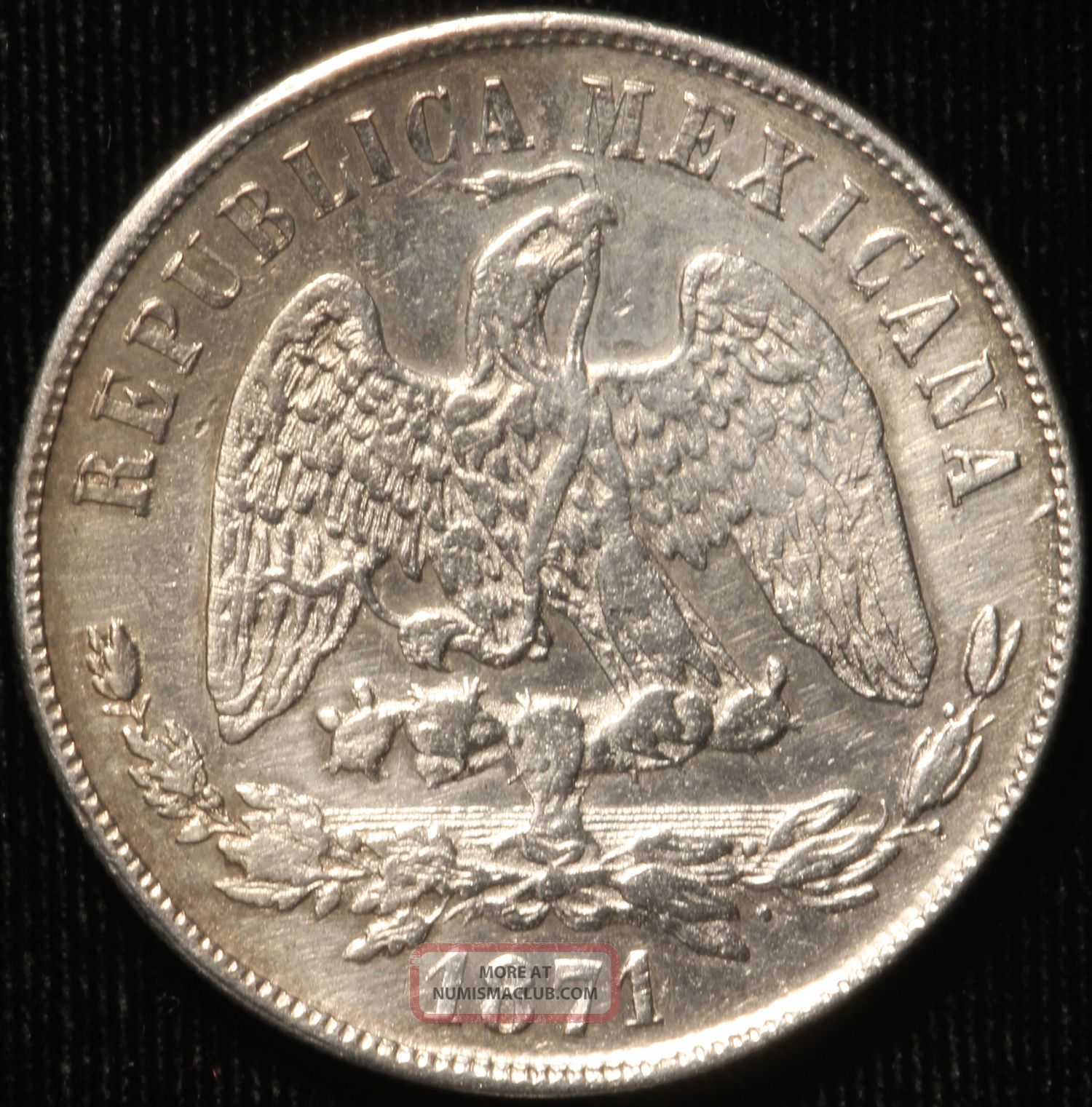 Mexico. Peso, 1871 Pi O. Km 408. 7.