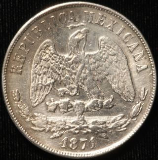 Mexico.  Peso,  1871 Pi O.  Km 408.  7. photo