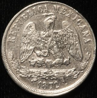 Mexico.  Peso,  1872/1 Mo M.  Km 408.  5. photo