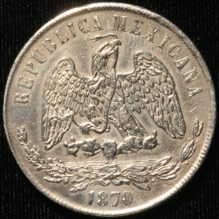 Mexico.  Peso,  1870 Zs H.  Km 408.  8. photo