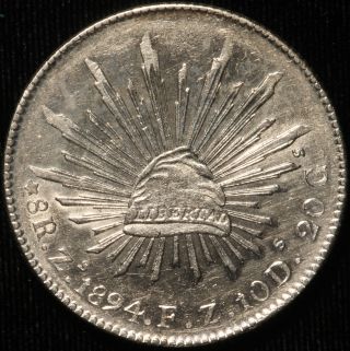 Mexico.  8 Reales,  1894 Zs Fz.  Km 377.  13. photo