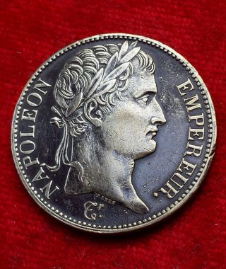 , French Silver Coin Napoleon Bonaparte 5 Francs 1809 B photo
