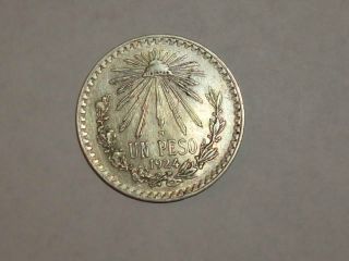 1924 Silver Mexico Un Peso photo