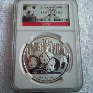2013 Ngc Graded Ms70 S10y Chinese Silver Panda.  Early Releases 1oz Pure.  999 (ag photo
