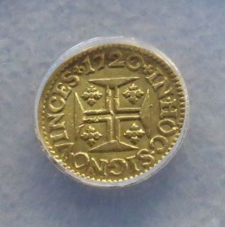 1720 Gold Portugal 400 Reis John V Anacs About Unc 53 photo