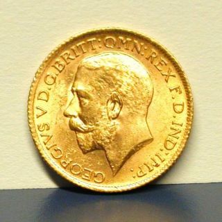 1914 Gold Coin Sovereign Great Britain King St.  George V Slaying Dragon 1/4 Oz photo