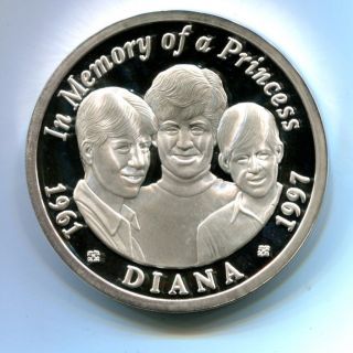 1997 Princess Diana 5 Oz.  Legal Tender Silver Coin photo