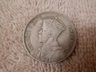 George V King Emperor 1934 One Florin Zealand 50 Silver - photo
