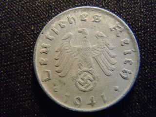 1941 - German - Ww2 - 5 - Reichspfennig - Germany - Nazi Coin - Swastika - World - Ab - 341 - Cent photo
