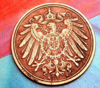 Xx - Rare 1913 - A German Empire Reich 1 Pfennig Copper Germany Coin Antique Ww1 Era photo