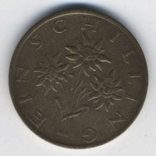 Austria 1 Schilling 1979 Edelweiss Flowers 22.  5mm Coin photo