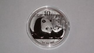 2011 China Chinese Panda 1 Oz.  999 Silver Coin Fresh From Sheet photo