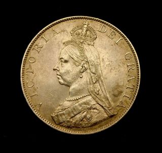 Great Britain - Double Florin 1887 Aunc - Some Luster photo