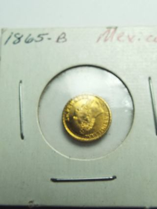 1856 Mexican Gold Coin,  Maximiliano Emperador photo