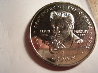 Elvis Presley Coin - Elizabeth Ii Gibraltar 1996 1 Crown Coin Cinema Centenary photo