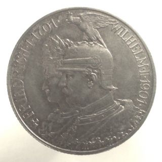 Germany Prussia - Silver 2 Mark - 1901 Vf - Friedrich I,  Wilhhelm Ii photo