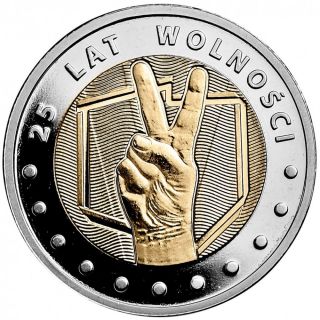 First Collect Coin Bimetal 5.  Series: Odkryj Polske - 25 Freedom (discover Poland) photo