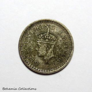 Very Fine 1944 India - British Silver One Rupee,  Wwii Era  [b12] photo