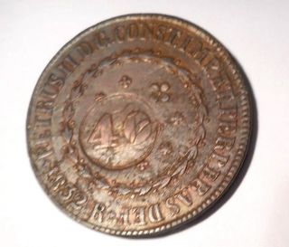 Brazil Coin K446 40 Reis 1832 Vf Rare photo