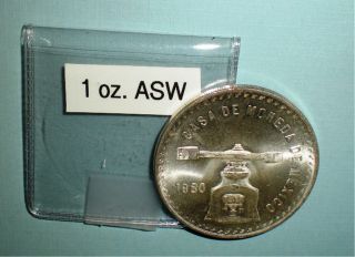 1980 Mexico 1 Onza Coin;.  925 Silver photo