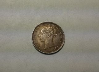 1885 Circulated Queen Victoria Silver 3 Pence photo