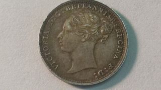 1881 Circulated Queen Victoria Silver 3 Pence photo